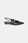 Dorothee Schumacher Micro Heel Slingbacks With D-rings In Black