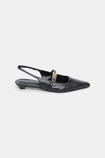 Dorothee Schumacher Micro Heel Slingbacks With D-rings In Black