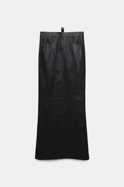 Dorothee Schumacher Rock Aus Lammleder In Schwarz
