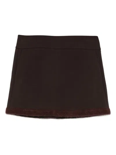 Dorothee Schumacher Milano-stitch Trim Mini Skirt In Brown