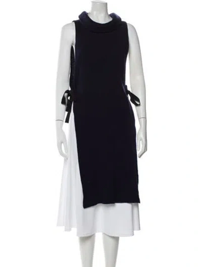 Pre-owned Dorothee Schumacher Mock Neck Sweater In Blue