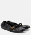 Dorothee Schumacher Square Toe Flats With Fanned D-ring Buckle Straps In Black