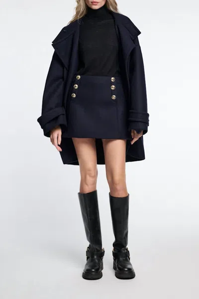 Dorothee Schumacher Modern Softness Mini Skirt In Dark Navy In Blue