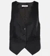 Dorothee Schumacher Modern Sophistication Pinstripe Wool Vest In Black