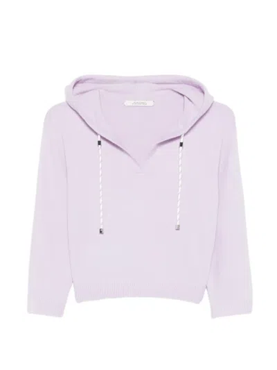 Dorothee Schumacher Modern Statements V-neck Hoodie In Purple