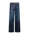 Dorothee Schumacher Wide Leg Jeans With Under Glass Effect In Blue