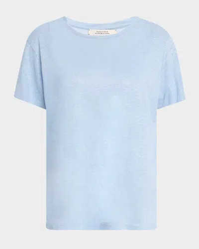 Dorothee Schumacher Natural Ease Hemp T-shirt In Powder Blue Ii