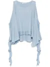 Dorothee Schumacher Hemp Tank Top With Ruffles In Blue