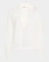 Dorothee Schumacher Natural Ease V-neck Hemp Shirt In White