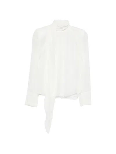Dorothee Schumacher Neck-tie Long-sleeved Blouse In White