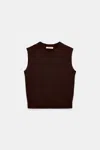 Dorothee Schumacher New Cashmere Knit Shell In Brown