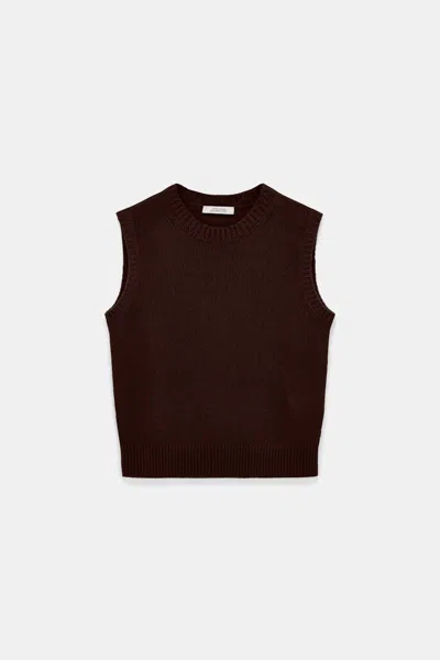 Dorothee Schumacher New Cashmere Knit Shell In Brown