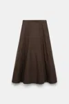 Dorothee Schumacher Sporty Elegance A-line Midi Skirt In Brown