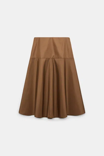 Dorothee Schumacher High-waisted A-line Midi Skirt In Green