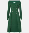 Dorothee Schumacher Off-shoulder Midi Dress In Green