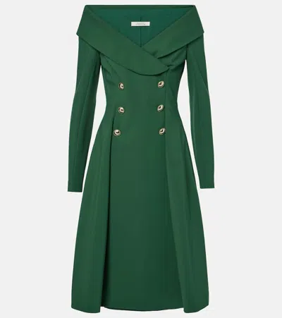 Dorothee Schumacher Off-shoulder Midi Dress In Green