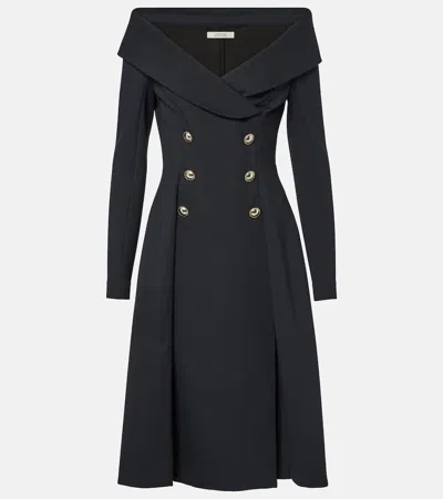 Dorothee Schumacher Off-shoulder Midi Dress In Navy