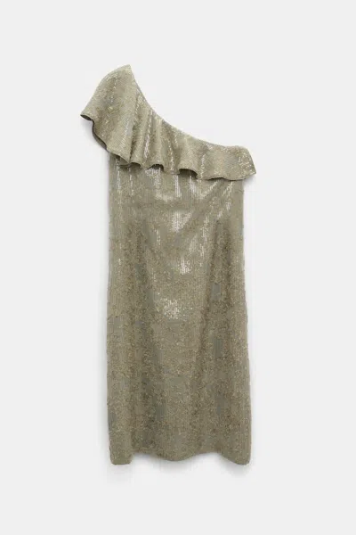 Dorothee Schumacher One Shoulder Sequin Dress In Green