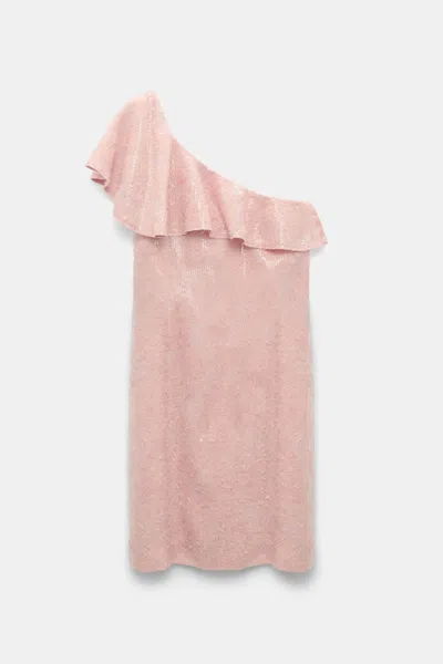 Dorothee Schumacher One Shoulder Sequin Dress In Pink