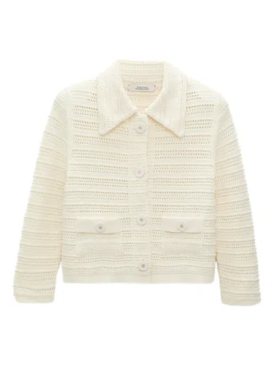 DOROTHEE SCHUMACHER OPEN-KNIT BUTTONED CARDIGAN