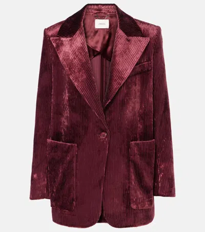Dorothee Schumacher Oversized Corduroy Blazer In Burgundy