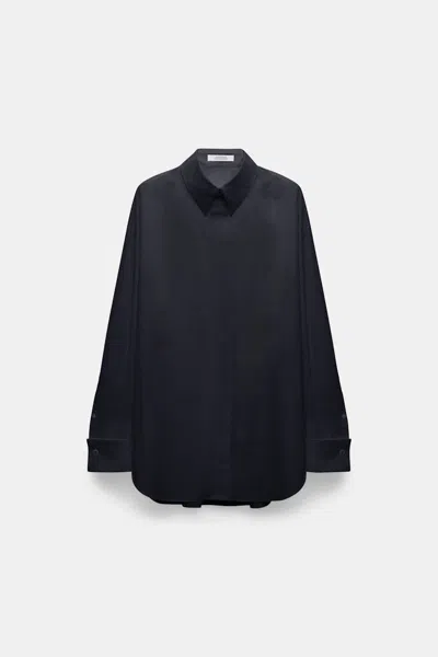 Dorothee Schumacher Oversized Cotton-poplin Shirt In Blue