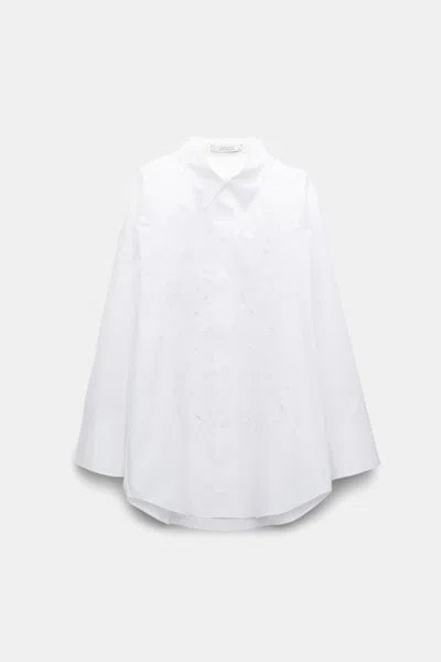 Dorothee Schumacher Oversized Cotton-poplin Shirt With Pockets In White