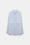 DOROTHEE SCHUMACHER OVERSIZED SHIRT IN STRIPED SILK-VISCOSE