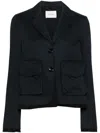 Dorothee Schumacher Cotton Cropped Blazer In Blue