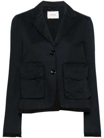 Dorothee Schumacher Cotton Cropped Blazer In Blue