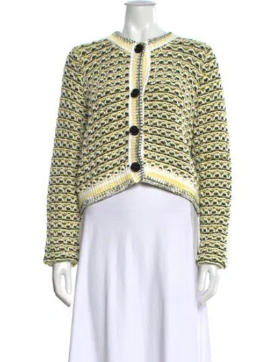 Pre-owned Dorothee Schumacher Patterned Open Front Sweater W/ Tags In Multicolor