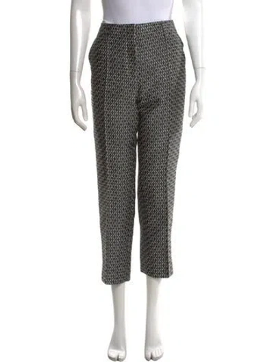 Pre-owned Dorothee Schumacher Patterned Straight Leg Pants In Black