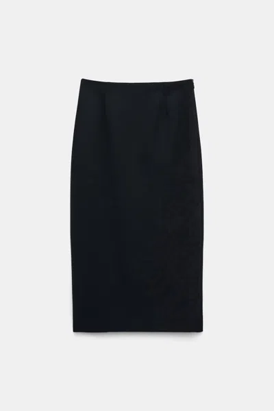Dorothee Schumacher Pencil Skirt In Punto Milano In Blue
