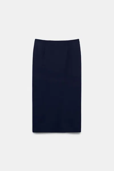 Dorothee Schumacher Pencil Skirt In Punto Milano In Blue