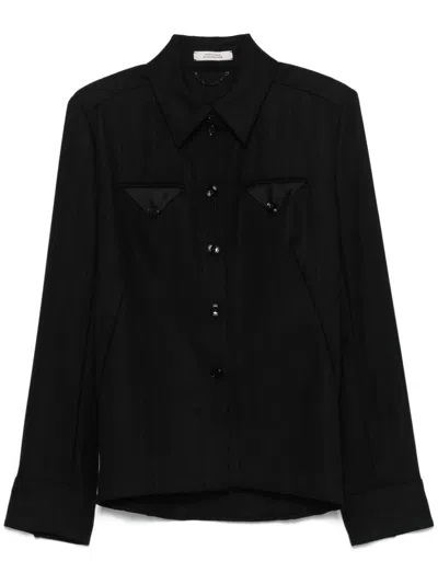 Dorothee Schumacher Pinstripe Pattern Jacket In Black