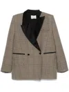 Dorothee Schumacher Glen Plaid Blazer With Asymmetric Lapel In Black