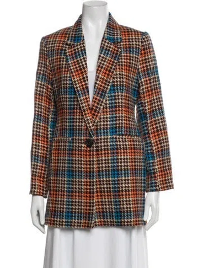 Pre-owned Dorothee Schumacher Plaid Print Blazer W/ Tags In Multicolor