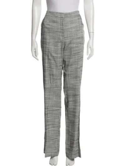 Pre-owned Dorothee Schumacher Plaid Print Wide Leg Pants W/ Tags In White