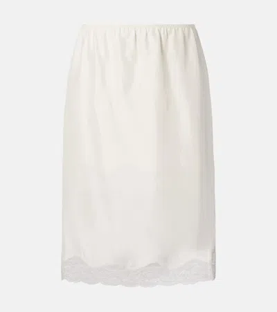 Dorothee Schumacher Playful Volumes Silk Midi Skirt In White