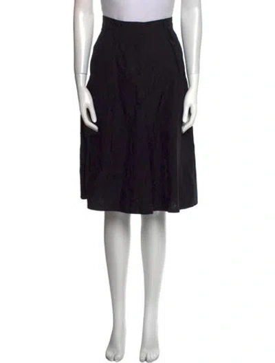 Pre-owned Dorothee Schumacher Pleated Accents Knee-length Skirt In Black