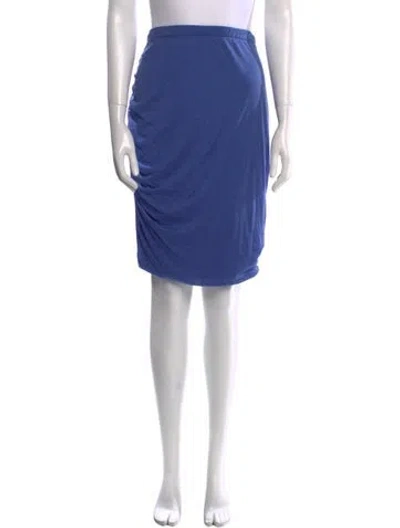 Pre-owned Dorothee Schumacher Pleated Accents Knee-length Skirt In Blue