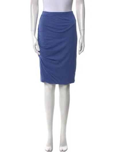 Pre-owned Dorothee Schumacher Pleated Accents Knee-length Skirt W/ Tags In Blue
