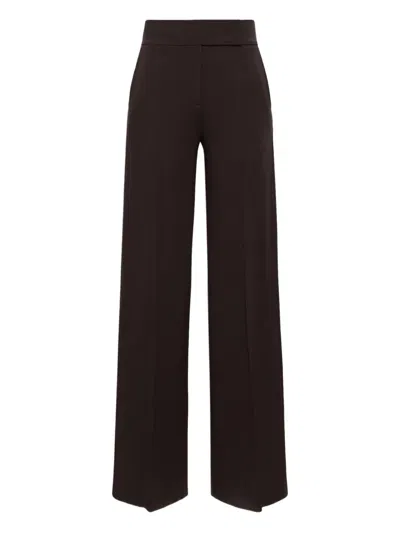 Dorothee Schumacher Pleated Flared Trousers In Brown