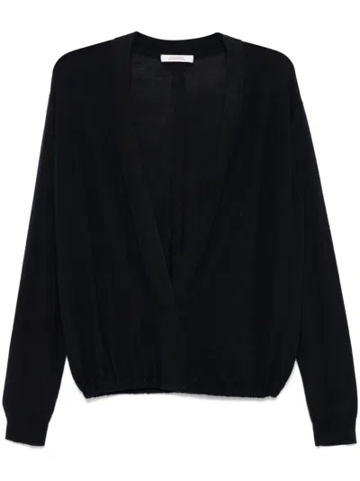 Dorothee Schumacher Plunging-neck Sweater In Blue