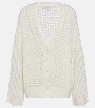 Dorothee Schumacher Pointelle Wool And Cashmere Cardigan In White