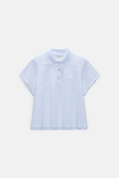 Dorothee Schumacher Polo Shirt With D-rose Embroidery In Blue
