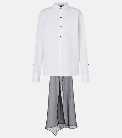 DOROTHEE SCHUMACHER POPLIN POWER BOW-DETAIL COTTON-BLEND POPLIN SHIRT