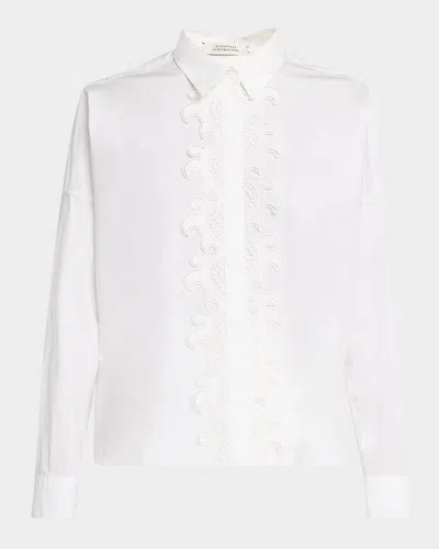 Dorothee Schumacher Poplin Power Button-down Blouse In Pure White