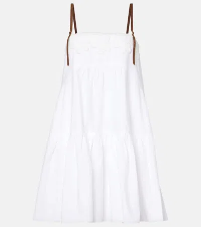 Dorothee Schumacher Poplin Power Cotton-blend Minidress In Pure White
