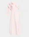 Dorothee Schumacher Poplin Power Flower Applique Midi Dress In Shadow Rose